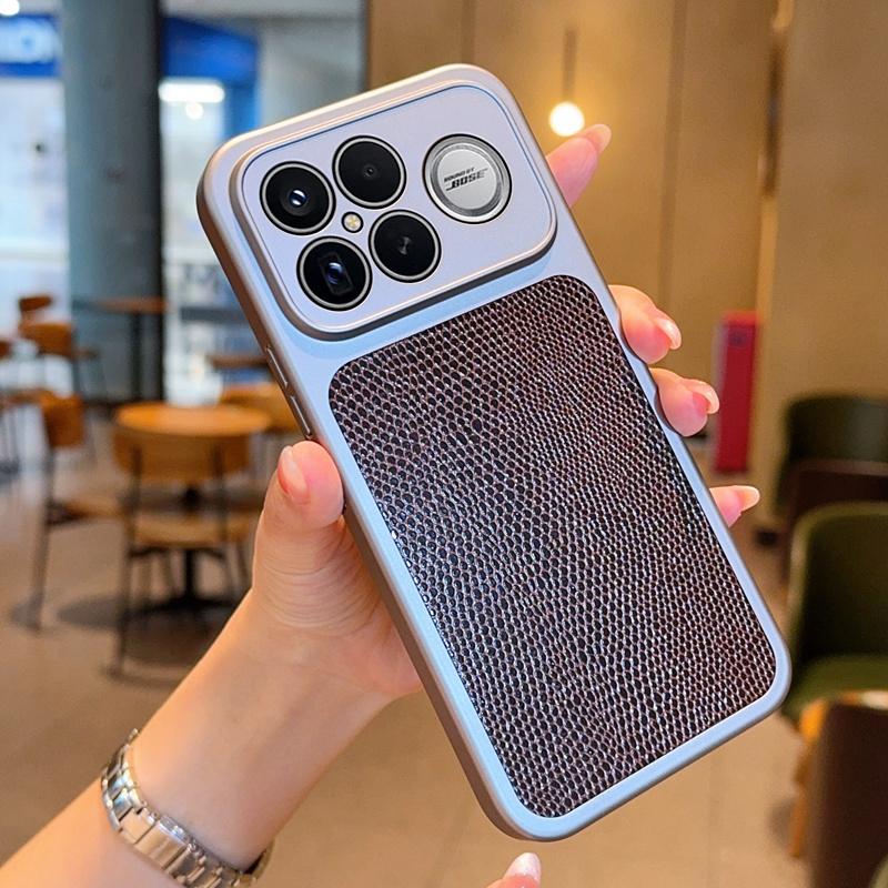 Exklusivt Lyxigt Läder Telefonfodral för Xiaomi POCO F8Pro F8 Ultra Aluminiumlegeringsram Anti-fall Heltäckande Skydd för Kameralins