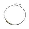 Gaga Desert Oasis Genderless Stone Necklace: Textured Stainless Steel Clavicle Choker for Men & Women