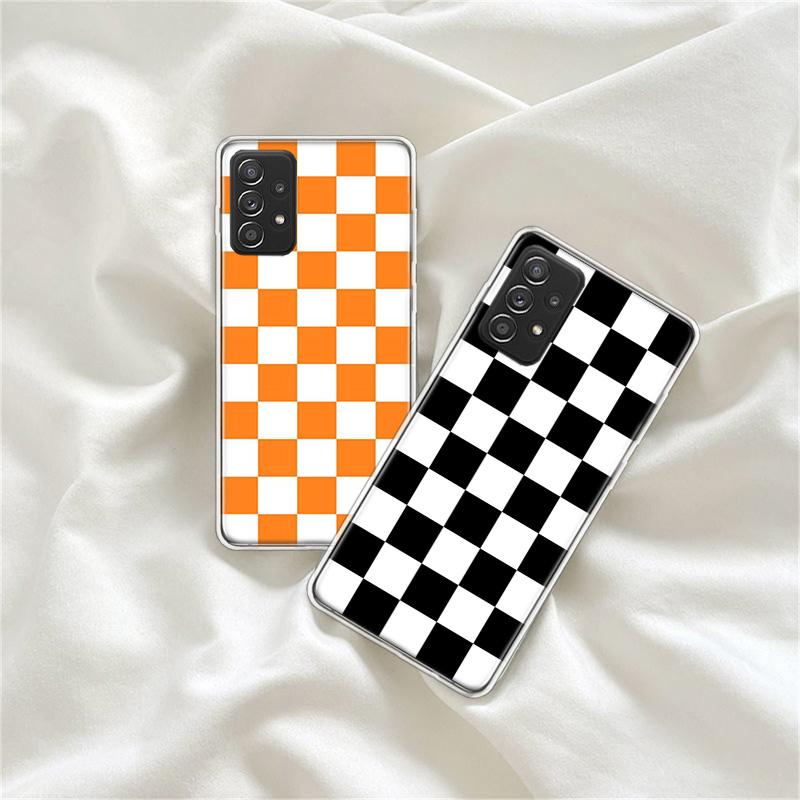 Retro Classic Chess Board Grid Phone Case for Samsung A54 A57 A37 A17 A14 A15 A12 A24 A34 A55 A35 A25 A52S A07 A05S A04S A22 A32