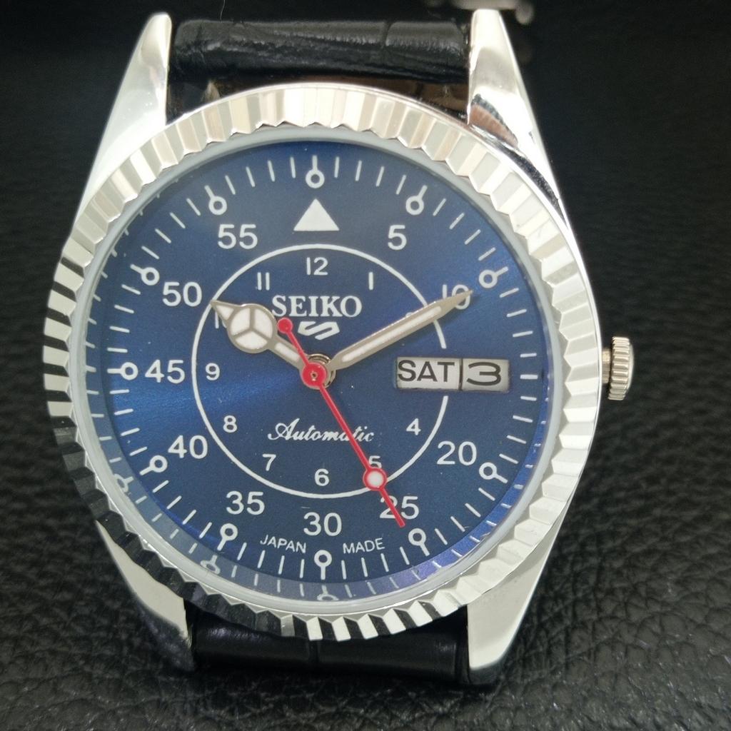 REFURBISHED SEIKO 5 AUTOMATIC 6309A VINTAGE JAPAN MENS BLUE DIAL WATCH a442924-1