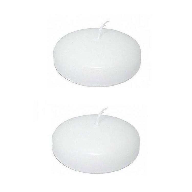 2Pcs Floating Candle for Centerpieces White Unscented Wax Discs Tealights Decor