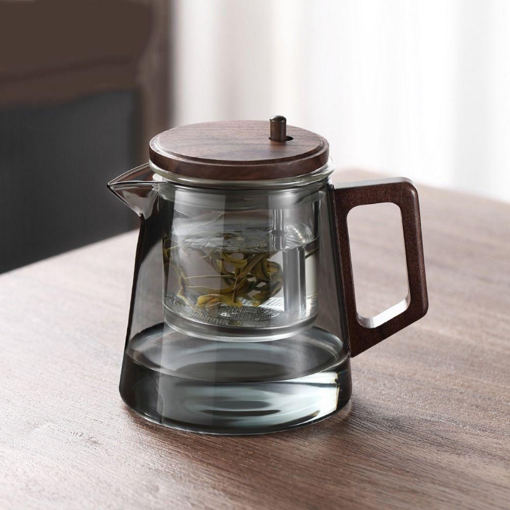 Heat Resistant Tea Pot with Infusers 650ML Lazy Kungfu Drip Teapot  Drinkware