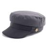 Military Cap Men Pu Leather Brim Flat Top Navy Cap Women Casual Trendy Beret Men's Hats For Casual Vintage Autumn Winter
