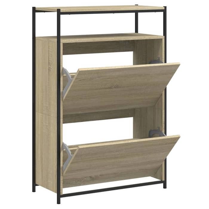 VidaXL Shoe Cabinet Sonoma Oak 75x34x112cm Engineered Wood 840035