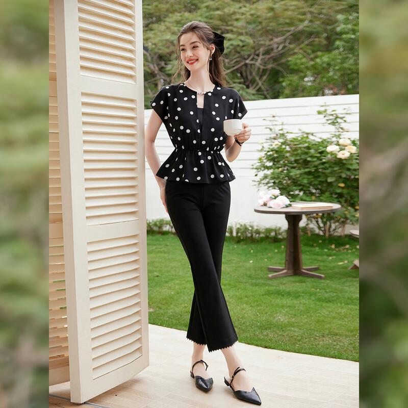 Bailuyu Retro Polka Dot Lockere Sommerbluse