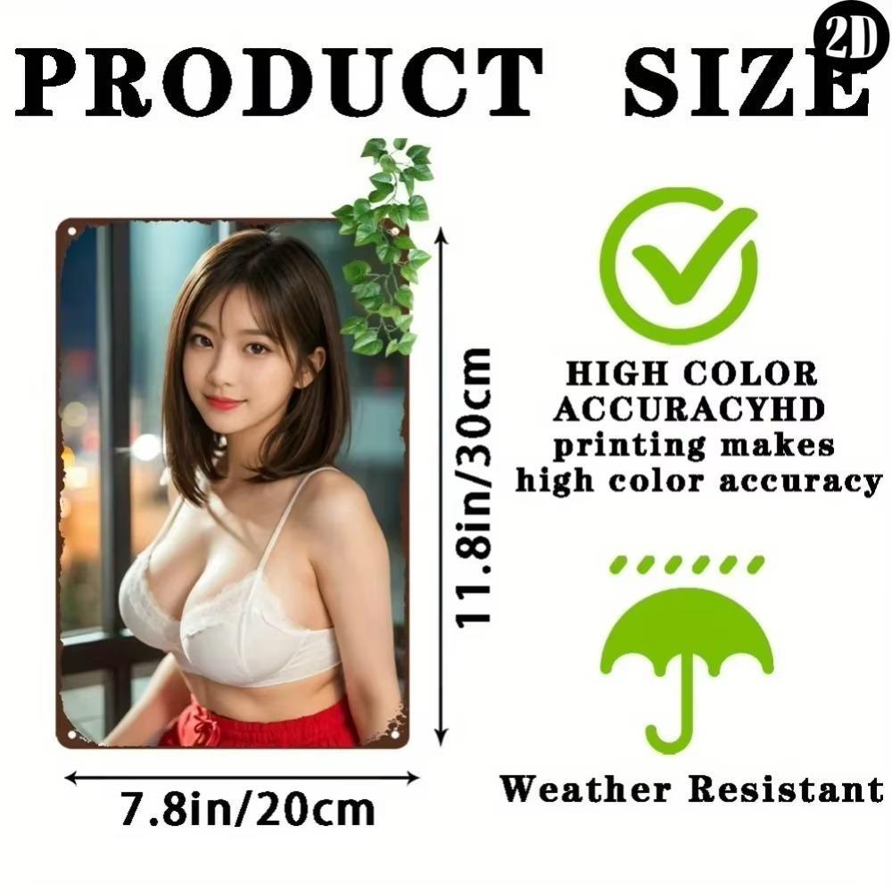 Vintage Metallblechschild Retro Anime Wandkunst Heimbar Dekoration