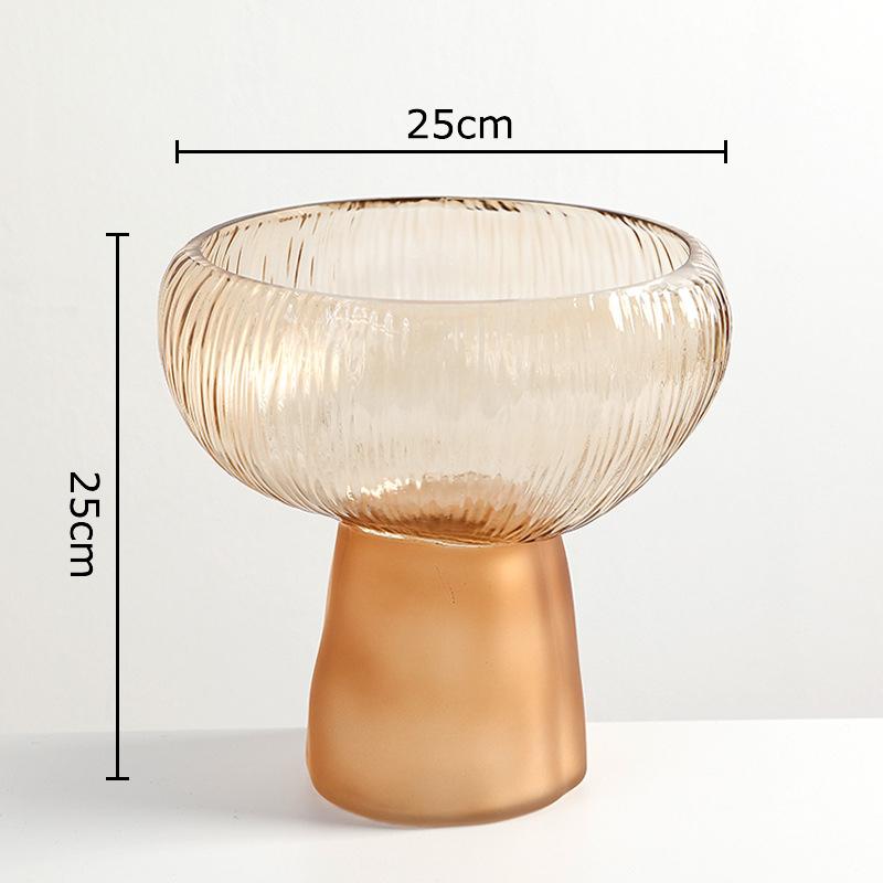 Gilded Transparent Glass Vase Wrinkled Texture Flower Pot Table Decoration Flowers Arrangement Floral Vases Room Aesthetic Decor
