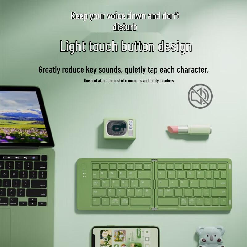 Portable Silent Wireless Bluetooth Membrane Keyboard