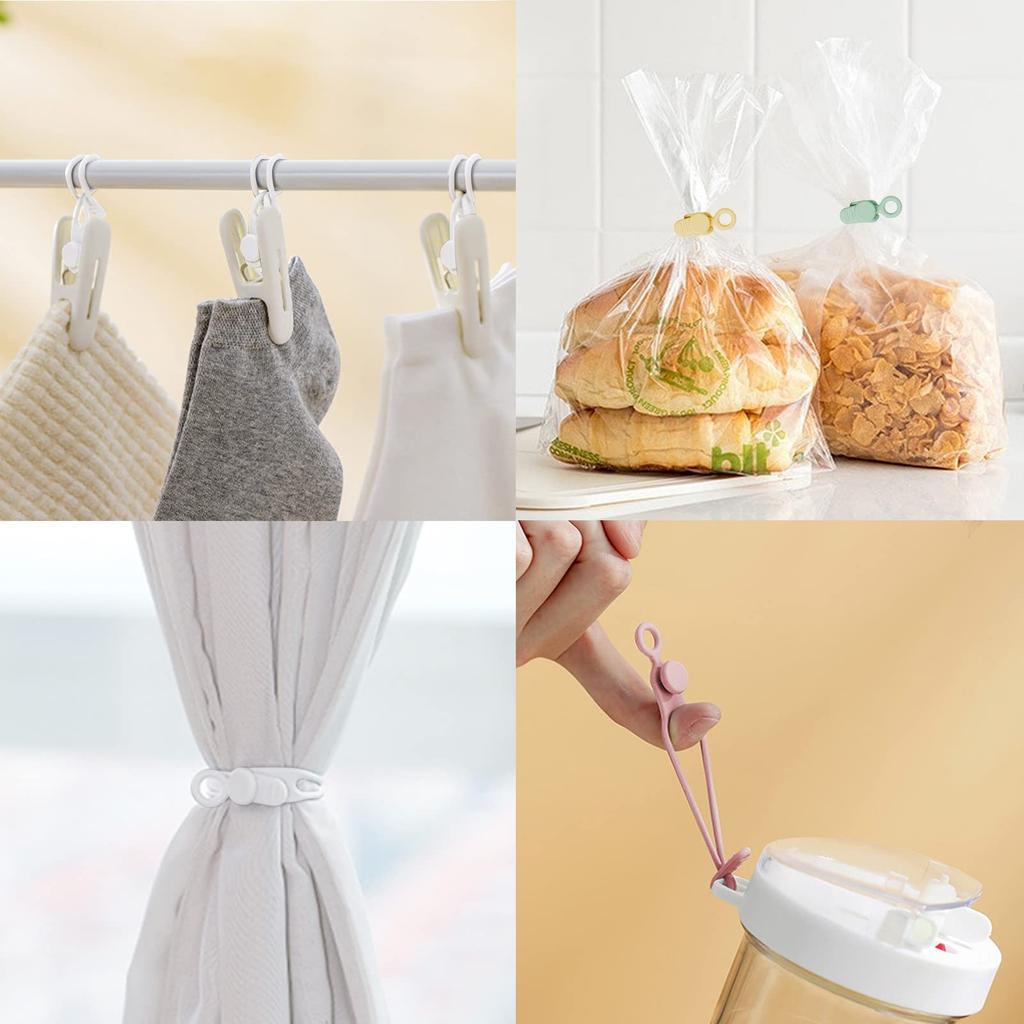 Lasocy Silicone Cable Ties, Cable Clips, Soft Touch Cord Organizer for Earphones and Cables, Reusable for Office or Home Use, 12-Pack (3 of Each