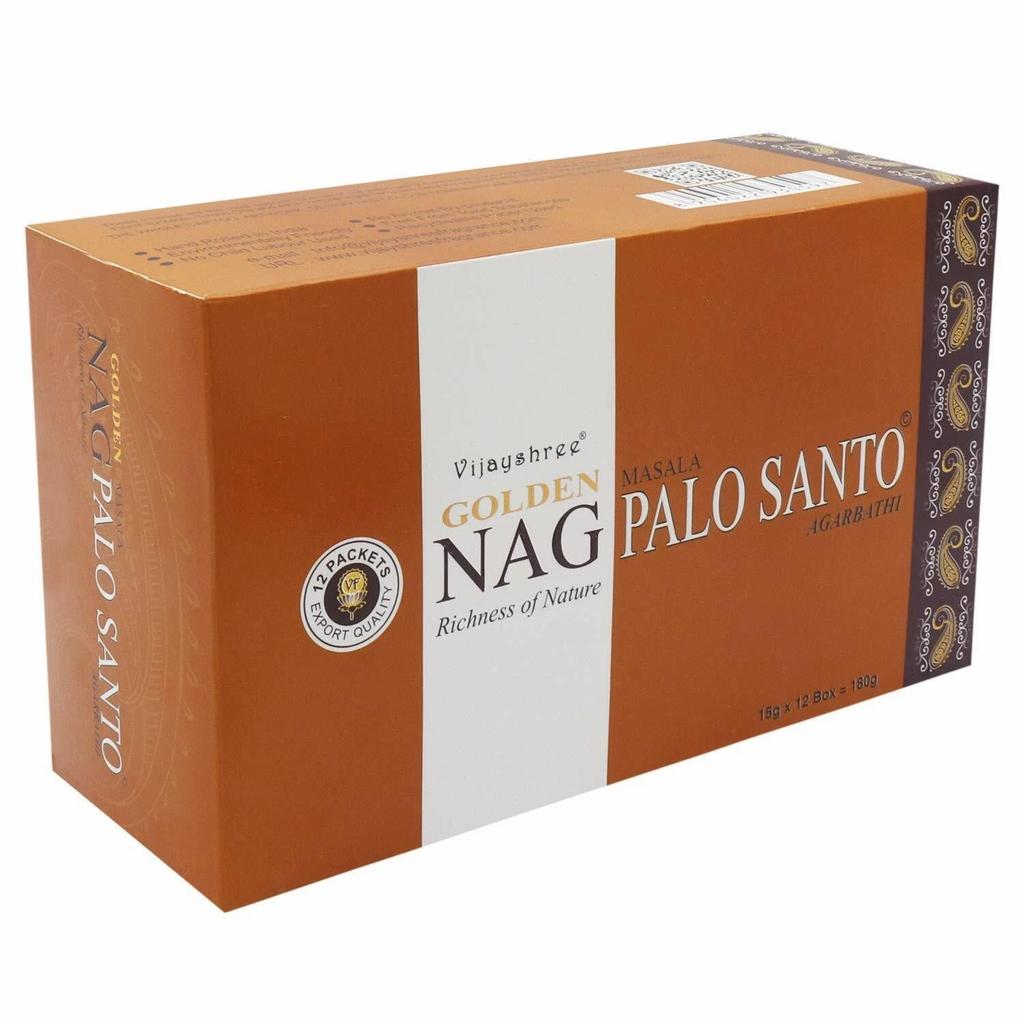 Varillas de Incienso Vijayshree Golden Nag Palo Santo Masala Sándalo 12x15 180g
