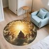 Angel pattern round rug,Carpet Rug for Living Room Bedroom Sofa Playroom Decor,Non-slip Floor Mat,Holiday Gifts and Birthday Gifts