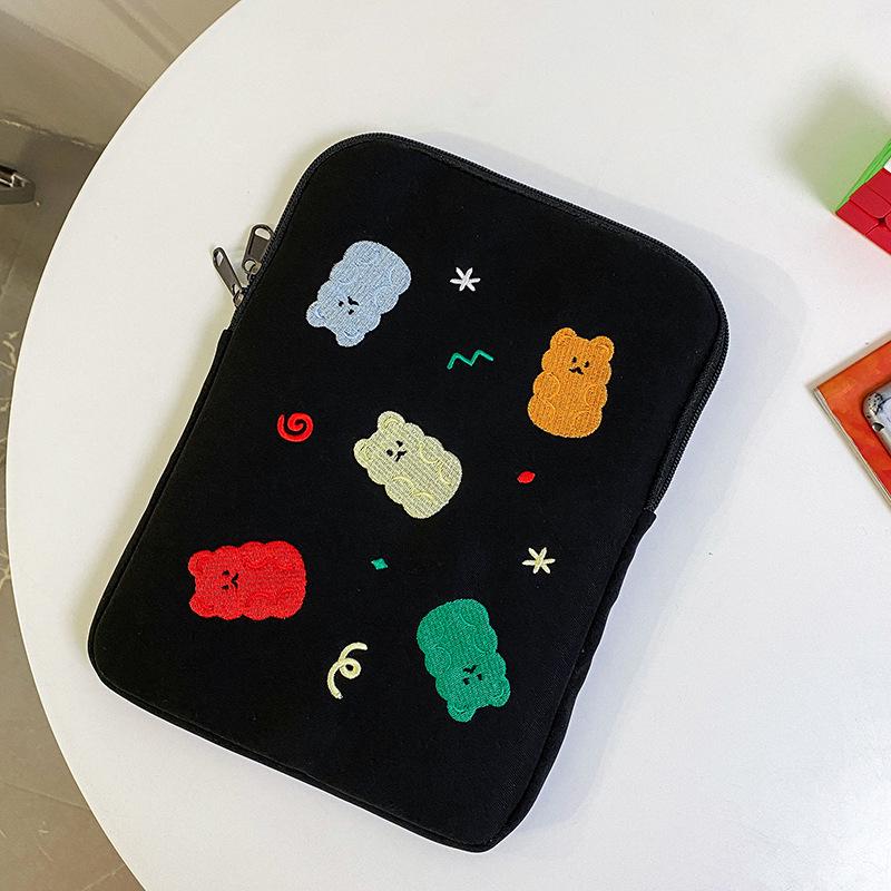Korean Cute Embroidered Anti-Collision Tablet & iPad Bag with Fleece Lining (11/13/14 Inch)