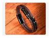 Men's Woven Leather & Titanium Steel Bracelet with Magnetic Buckle