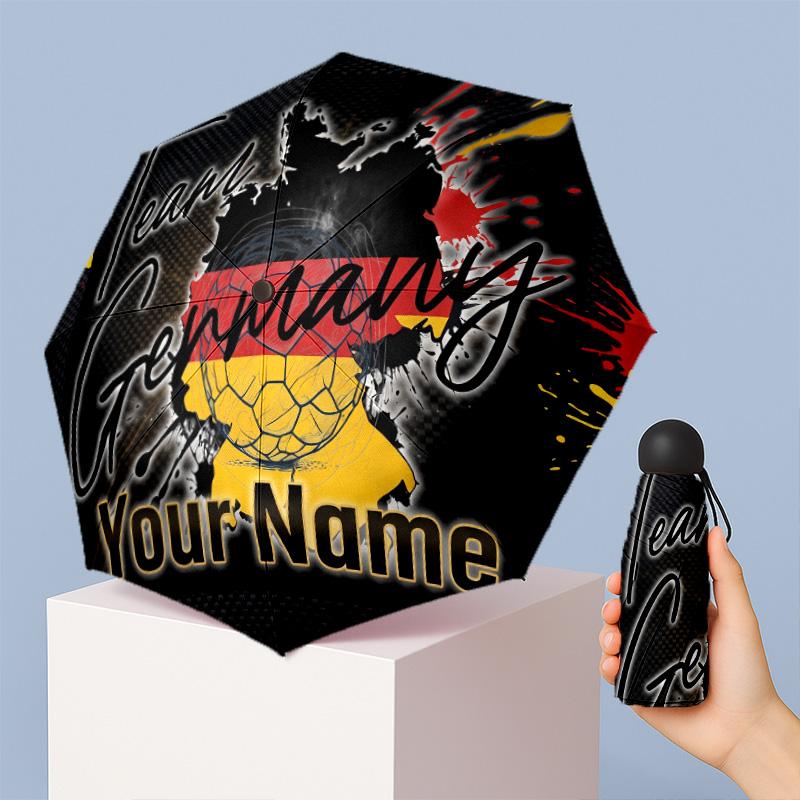 Germany national football team Manual Five Fold 8 Rib Umbrella Support Custom Text, Lightweight Travel Umbrella