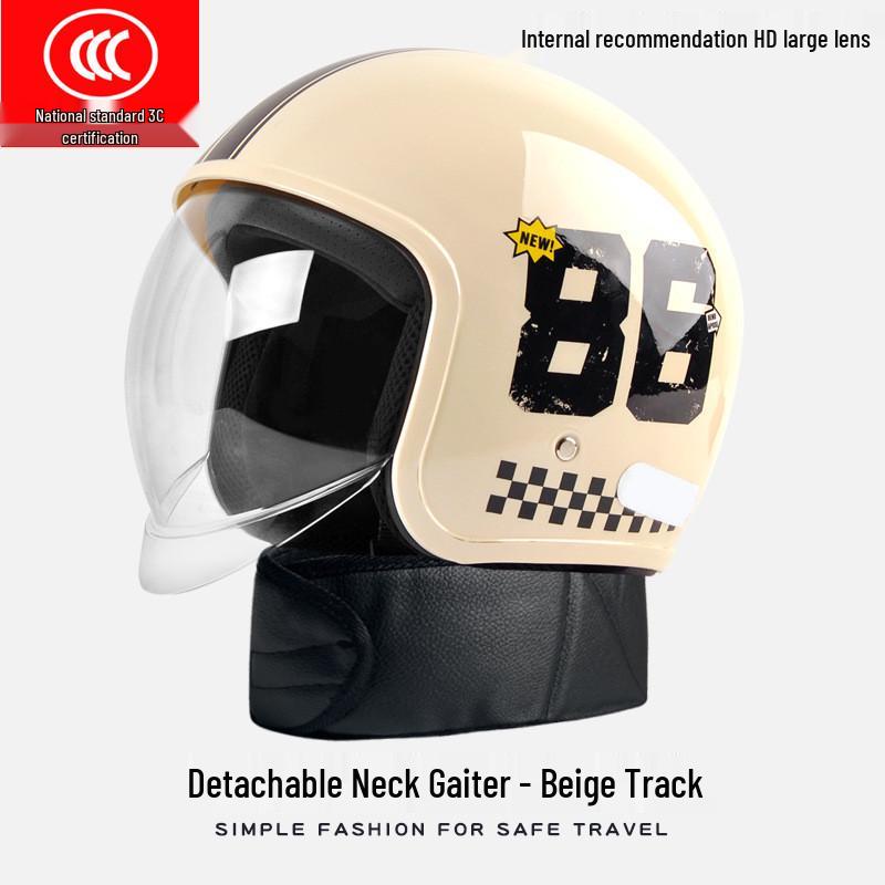 3C Certified AD Electric Motorcycle Helmet, All-Season Half Helmet for Men and Women, Winter-Proof for Scooter Commuting