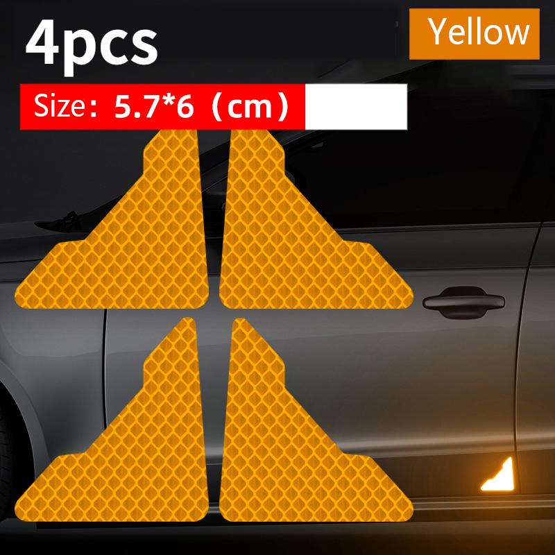 10pcs Reflective Arrow Sign Tape Warning Safety Sticker Night Driving Reflector Decals Body Sticker Auto Exterior Accessories