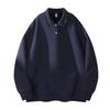 Men's Air Layer Polo Hoodie - Solid Color, Loose Fit, Long Sleeve Top (Autumn 2026)