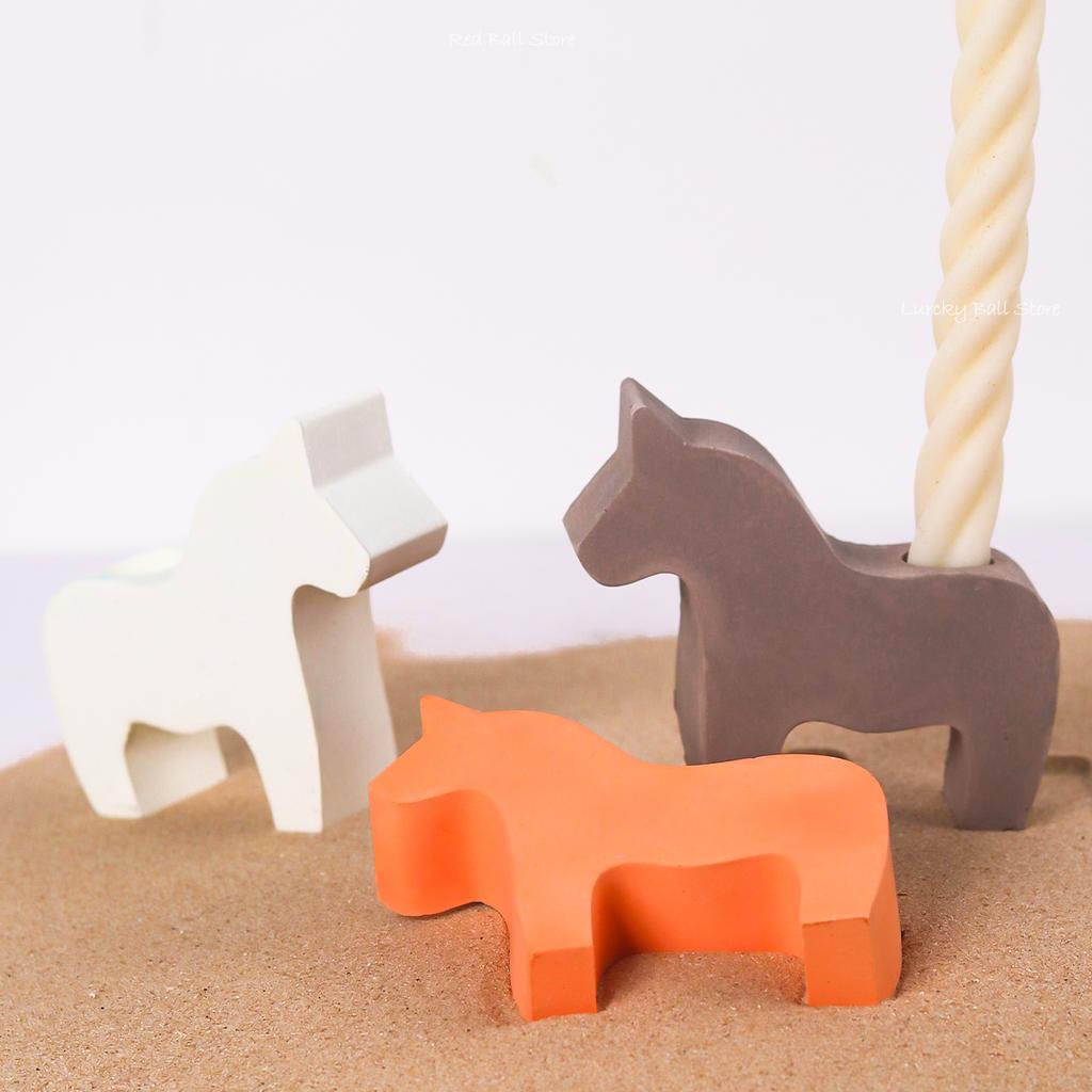 New Horse Silicone Candle Mould Concrete Molds Horses Animal Candlestick Mold Resin UV Concrete Candle Holder Moulds Home Decor
