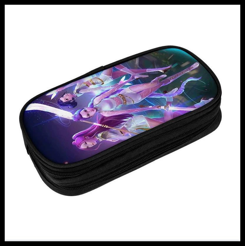 Digital Printing Diy Black Primary And Secondary School Student Stationery Pencil Case Double-Layer Stationery Case Storage Bag Pencil Case