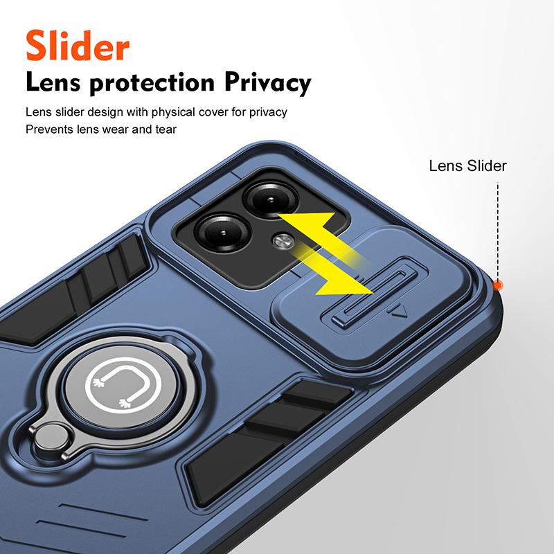 Moto G13 G14 G15 Shockproof Armor Funda For Motorola Moto G15 Power Slide Lens Protect Case Magnet Charge Men's Phone Cover Capa