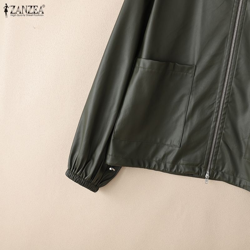 ZANZEA Women Spring Autumn Casual Long Sleeve Zipper Jackets