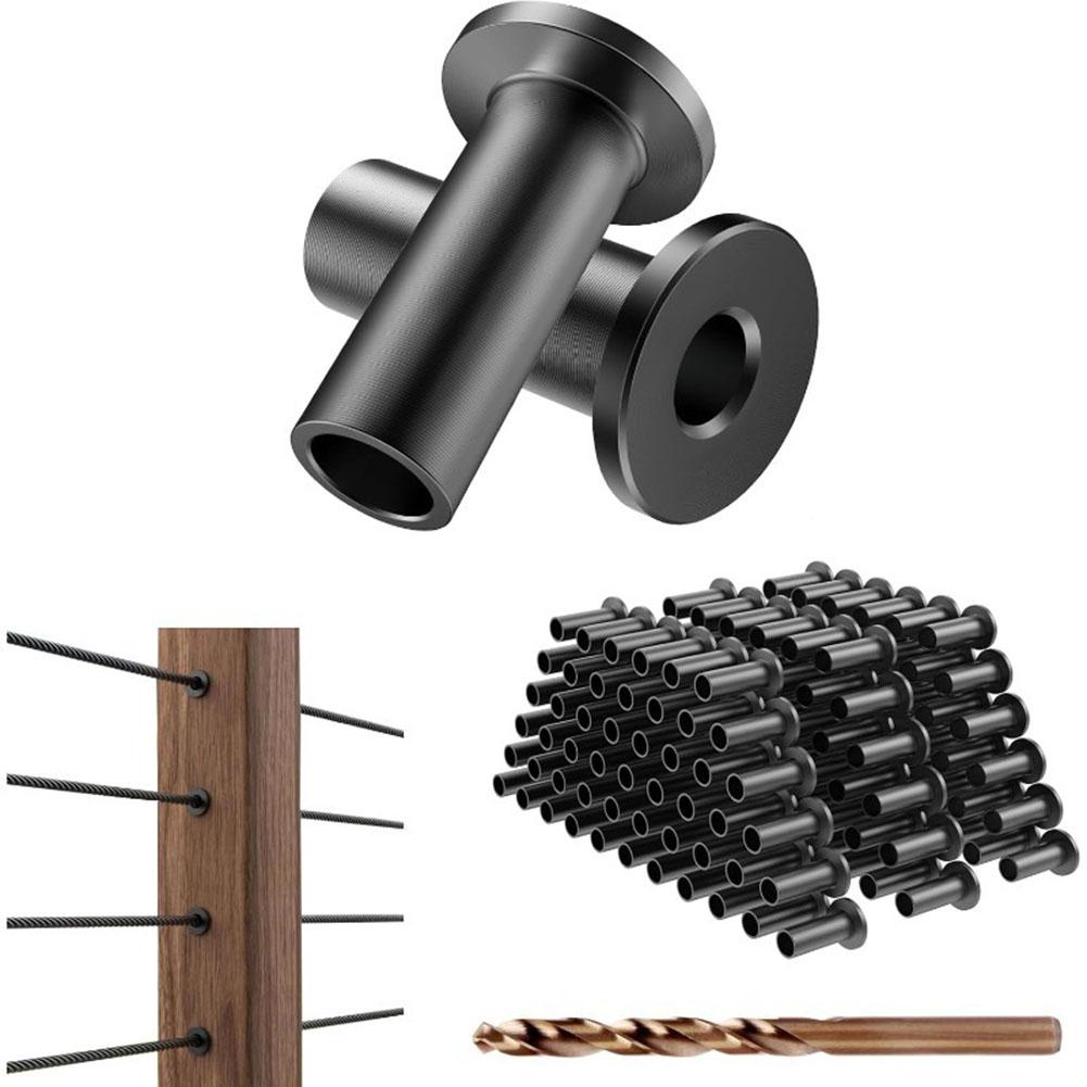 

45-Pack Black Stainless Steel Protective Sleeves For 1/8-inch Deck Cable Railing, Suitable For Wood/Composite Posts China Mainland