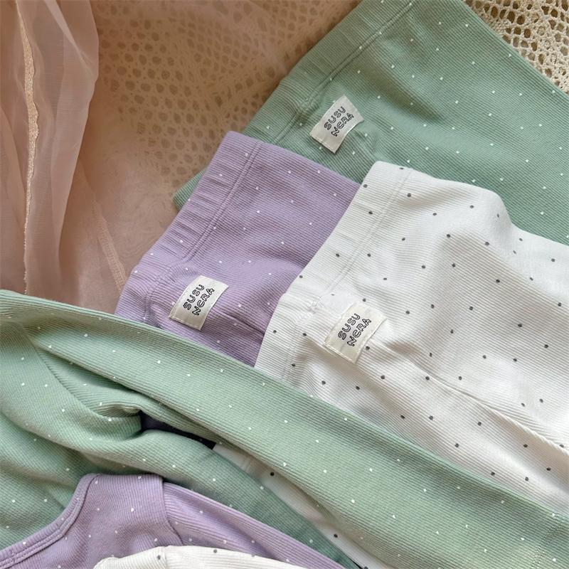 High-Elastic Polka Dot Kids' Long Johns Set - Comfortable 2-Piece Homewear