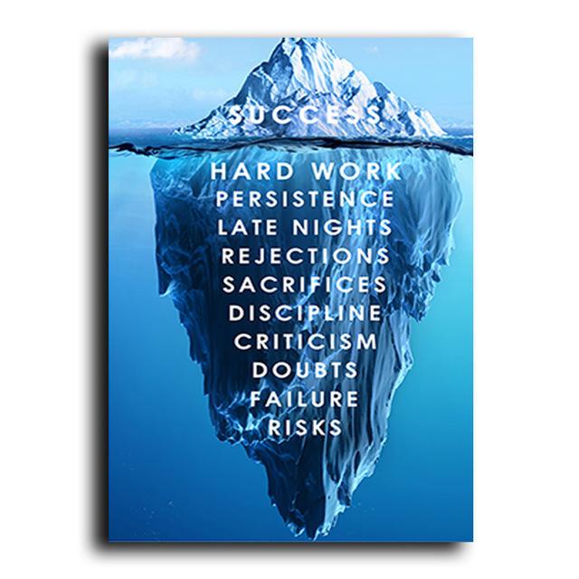 

Айсберг успеха Холст Плакат Пейзаж Мотивационный Холст Настенное Искусство Цитата Скандинавский Принт Настенная Картина для Декора Гостиной 50x70cm