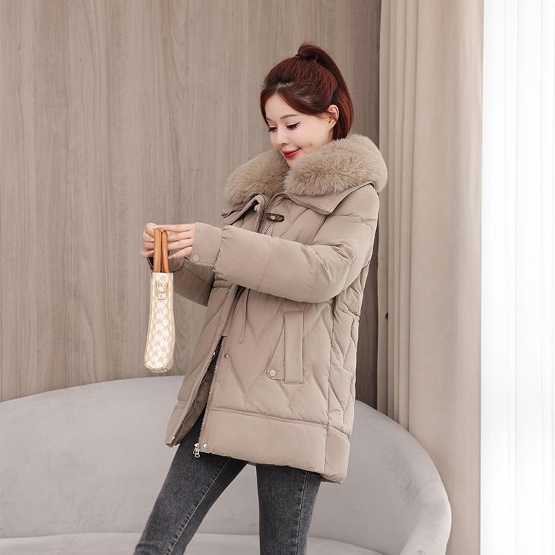Herbst Winter Verdicken Warmer Parka Damen Lässig Einfarbig Große Tasche Locker Kurze Jacken Oberbekleidung