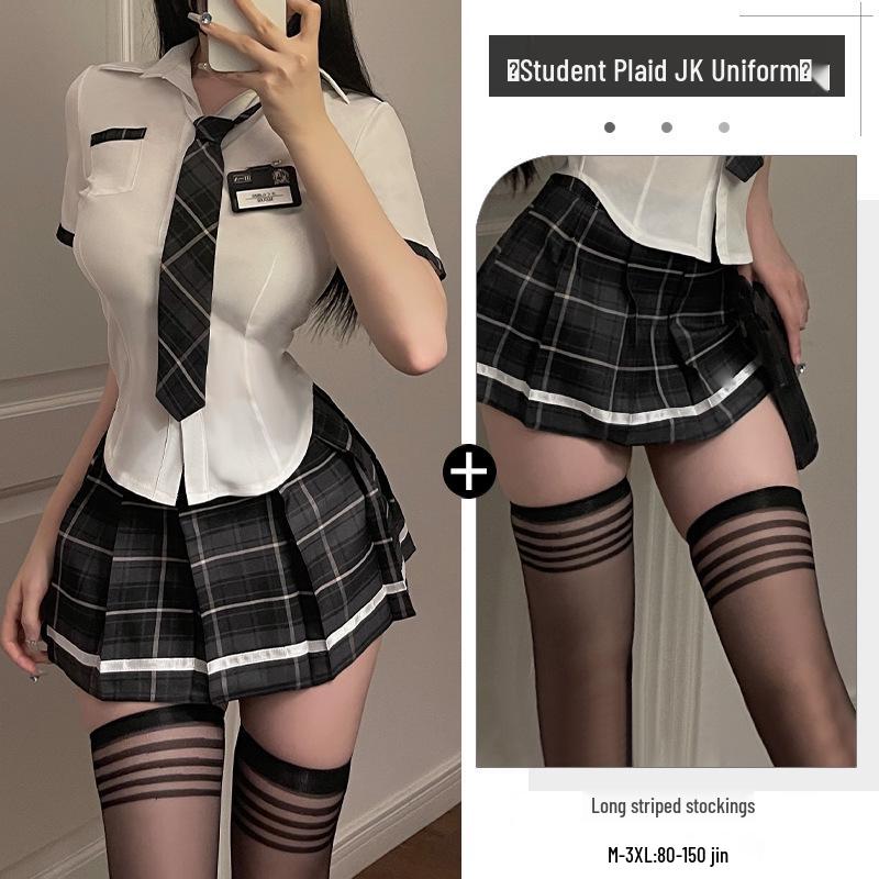 Xianyi Sexy Schoolgirl Cosplay Lingerie Set: Temptation JK Mini Skirt & Sukumizu Outfit for Women