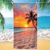 1 unidad de Toallas de Playa Palmera Tropical Atardecer - Vibrantes Toallas de Baño de Secado Rápido para Vacaciones en la Costa