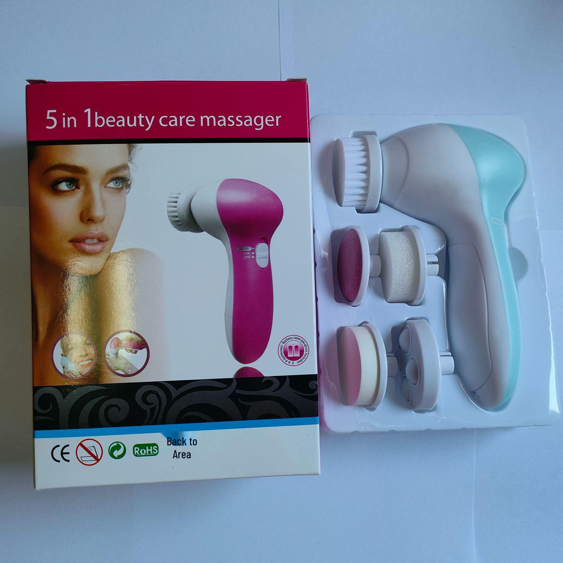 

Электрическая щетка для очищения лица 5-в-1 и очиститель пор - Домашний косметический прибор