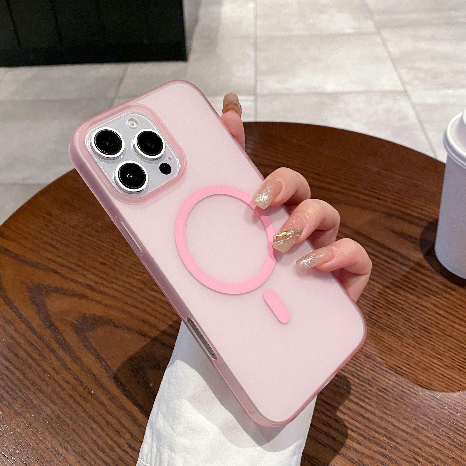 

Подходит для чехла для мобильного телефона Apple 16promax 16e Матовый жесткий чехол для iPhone 13/14/15 Магнитная адсорбция iPhone7P/8P