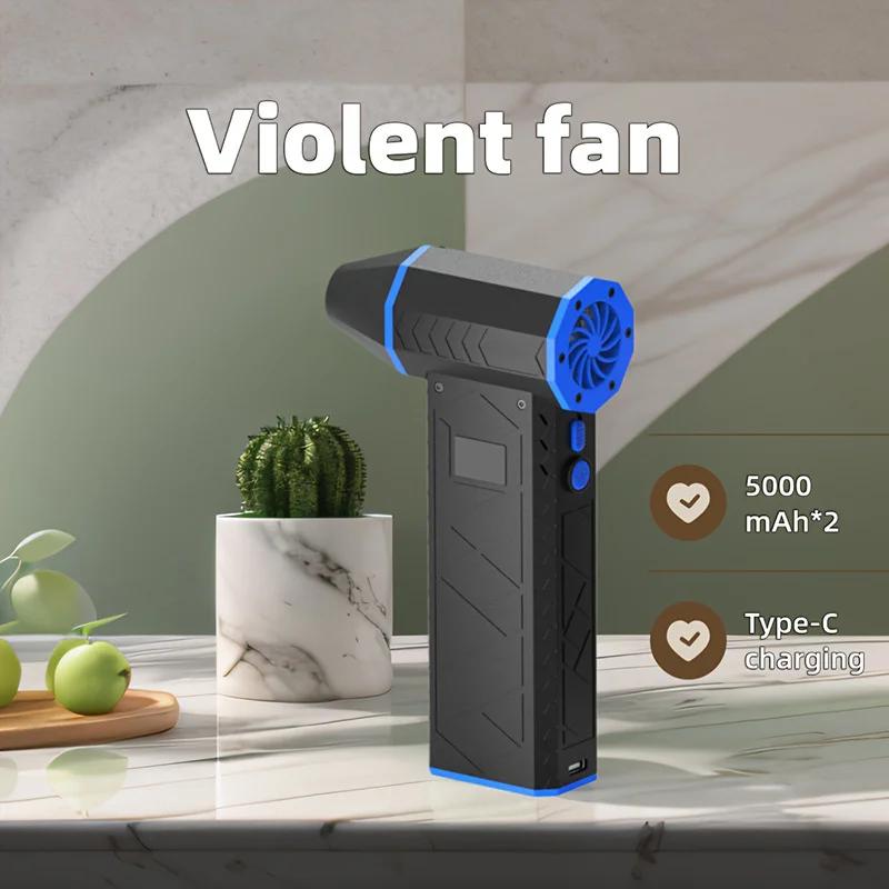 Handheld Violent Fan 1PCS with Display 130,000 RPM High Speed Turbo Fan Outdoor Portable Mini