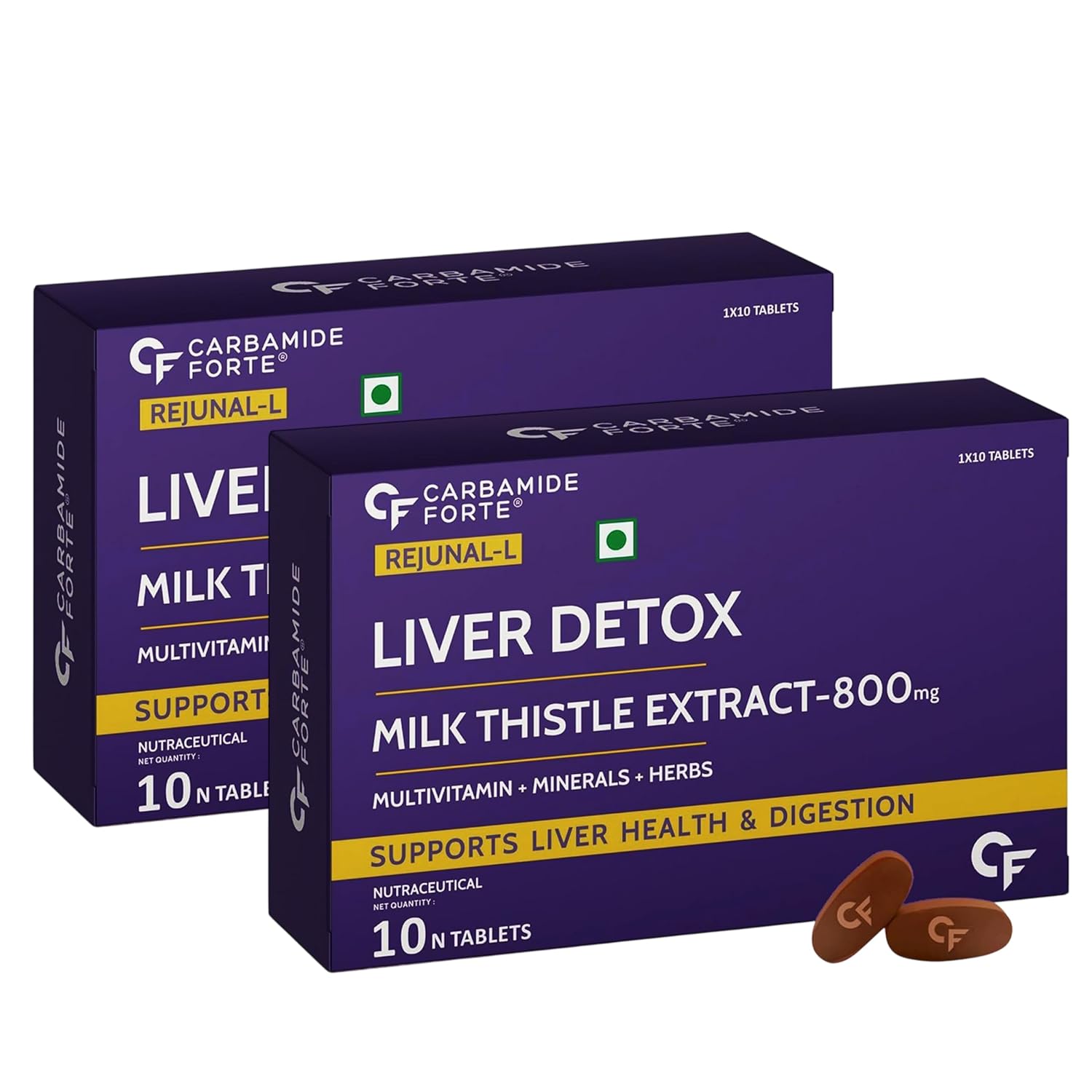 

Carbamide Forte Liver Support Supplement with Milk Thistle 800mg, Multivitamins & Amino Acids 10 Tablets X PACK OF 2