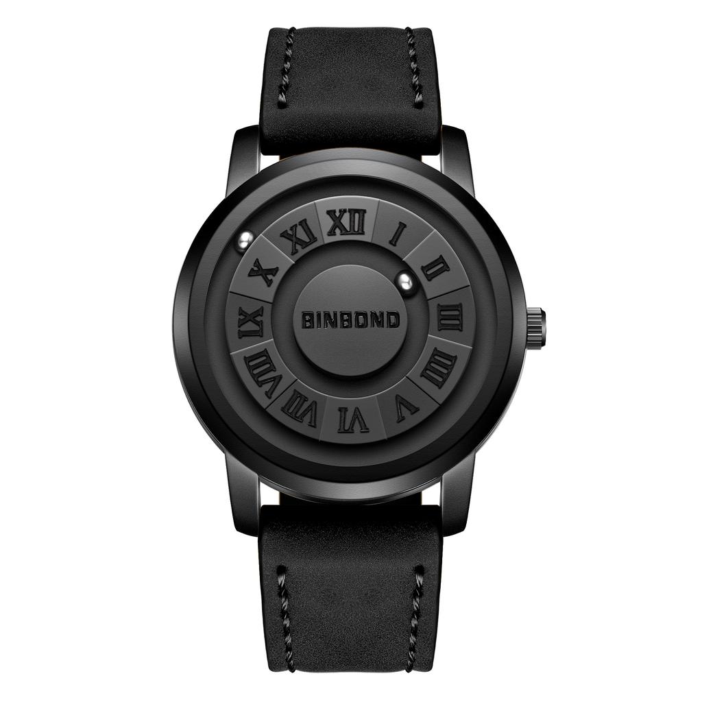 BINBOND Herren Schwarz Tech Magnetische Levitation Uhr Neues Konzept Kreative Persönlichkeit Wasserdicht Quarz Armbanduhr für Herren Geschenk