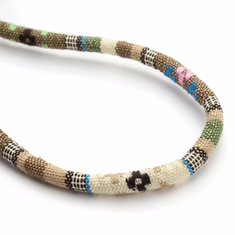 5m 1m Multi Color Cotton Cord Handmade 6mm Diameter Round Fabric Ethnic Rope Textile Wrap Embroider For DIY Bracelets Making