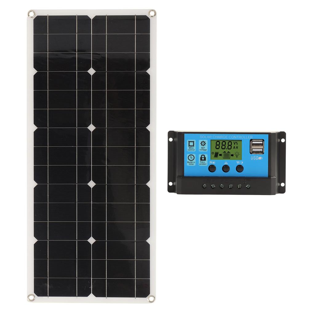 Panel słoneczny 30W Wodoodporny IP65 Adaptacyjny 12V 24V Wysoka Moc Ochrona przed przeładowaniem dla Kampera Samochodu Łodzi Przyczepy