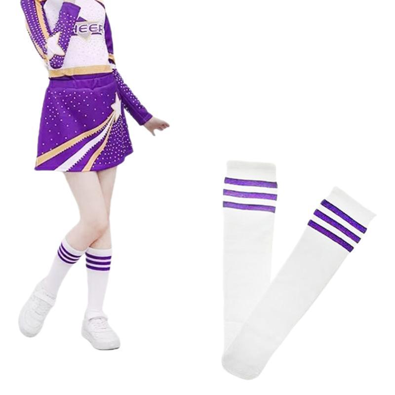 Red Mid-Calf Christmas Stockings & Halloween Cosplay Socks for Sports, Dance, and JK Style
