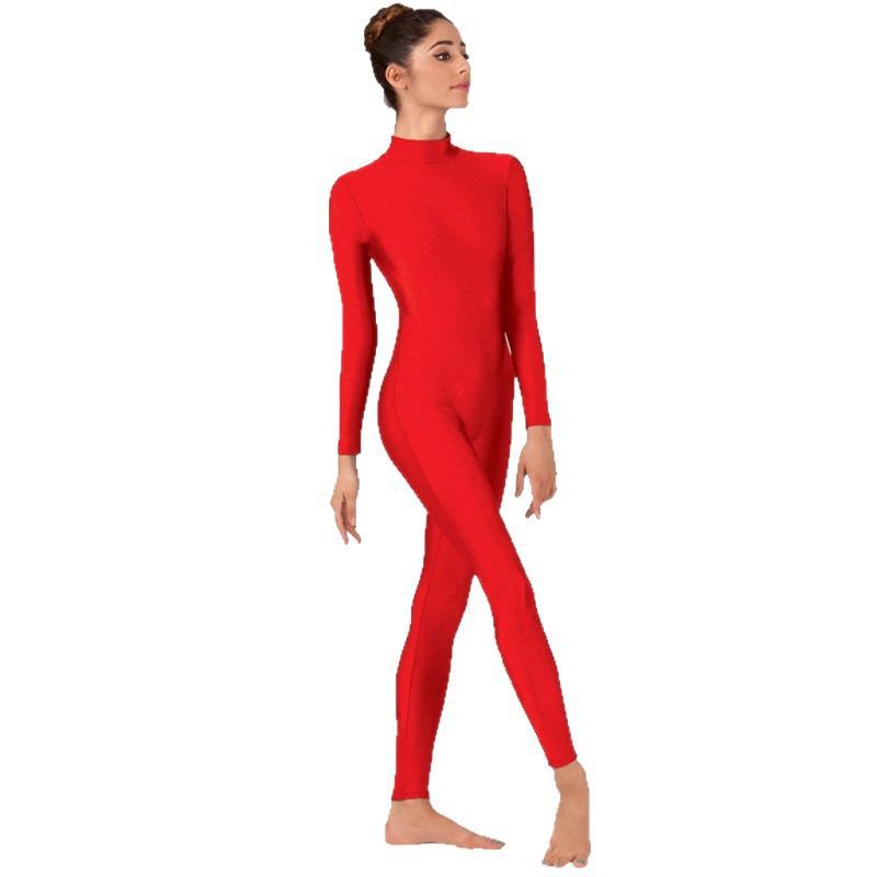 Nylon Long Sleeve Bodysuit for Gymnastics, Yoga, and Dance