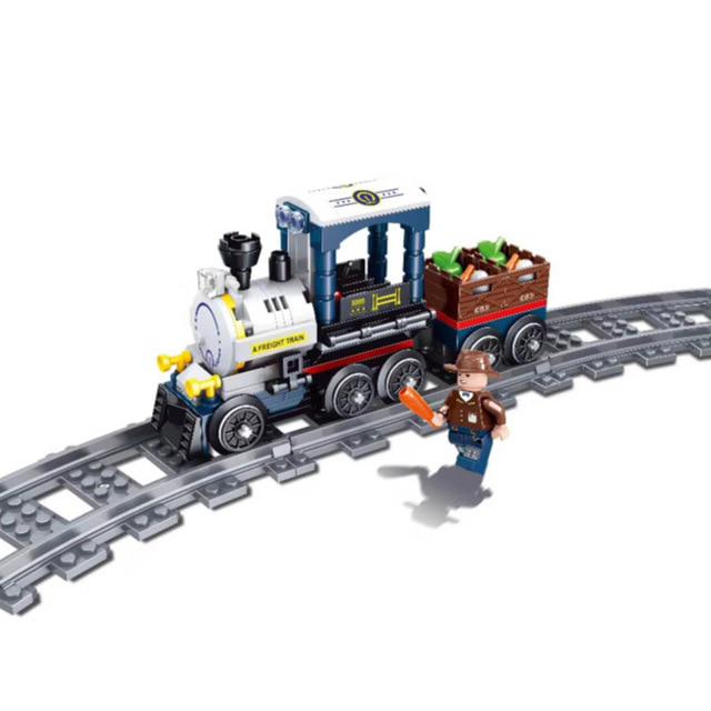 02008 City Heavy -Haul Cargo Passenger Steam Train Set  Building Blocks Bricks Boy Toys Gift