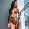 Evropsko-americké sexy bikiny s vysokým pasem s bandáží - Dámské jednodílné plavky ZY051