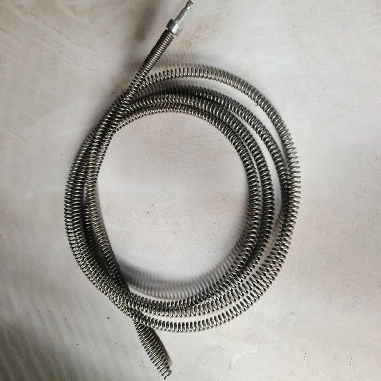 Professional drain cleaning and dredging tool with break-resistant spring, drain 1m