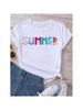 Maycaur New Wounisex's White Tshirt Fashion Summer Letter Printing Short Sleeve T Shirt Harajuku Streetwear Tops Woman T-Shirt Tees