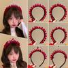 Rhinestone Princess Crown Hair Hoop New Year Red Head Wear Sweet New Year Headband  Children