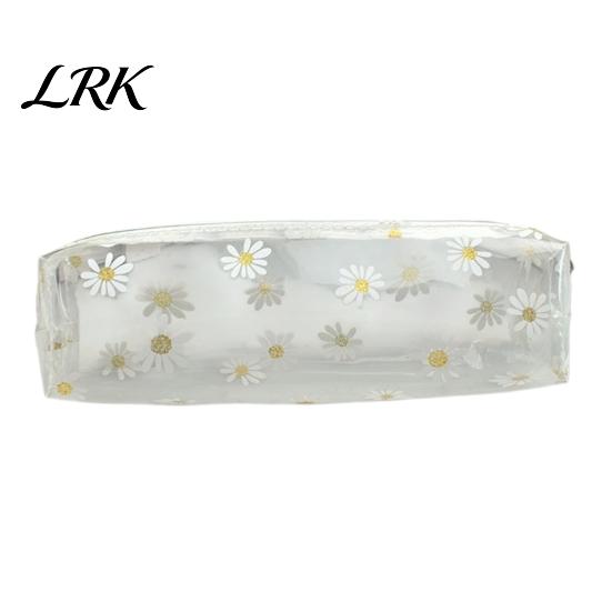 Multi-color Floral Pencil Bag Flower Case, Large Capacity PVC Pen Pouch, Portable Stationery Organizer Waterproof for Students, School Supplies Daisy