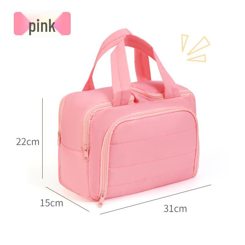 Large Capacity Travel Tote: Women's Portable Makeup & Skincare Organizer with Compartments