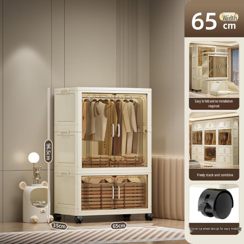Multi-Layer Foldable Storage Cabinet: Plastic Wardrobe, Shelving Unit, Toy Organizer, Clothes Box