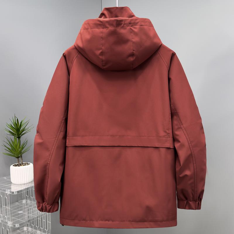 Übergröße 5XL-11XL Herbst Wasserdichter Trenchcoat für Herren Windbreaker Lässig Übergroß Herrenjacken Kapuze