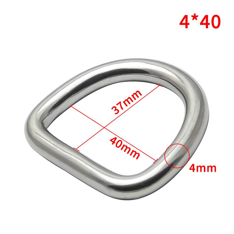 304 Stainless Steel D-Ring for Surfboard & Diving Accessories - Seamless Semicircle Inflatable Boat Buckle